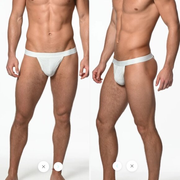 ST33LE - White Nylon Elastane Power Mesh Y-thong (L) - Picture 2 of 7